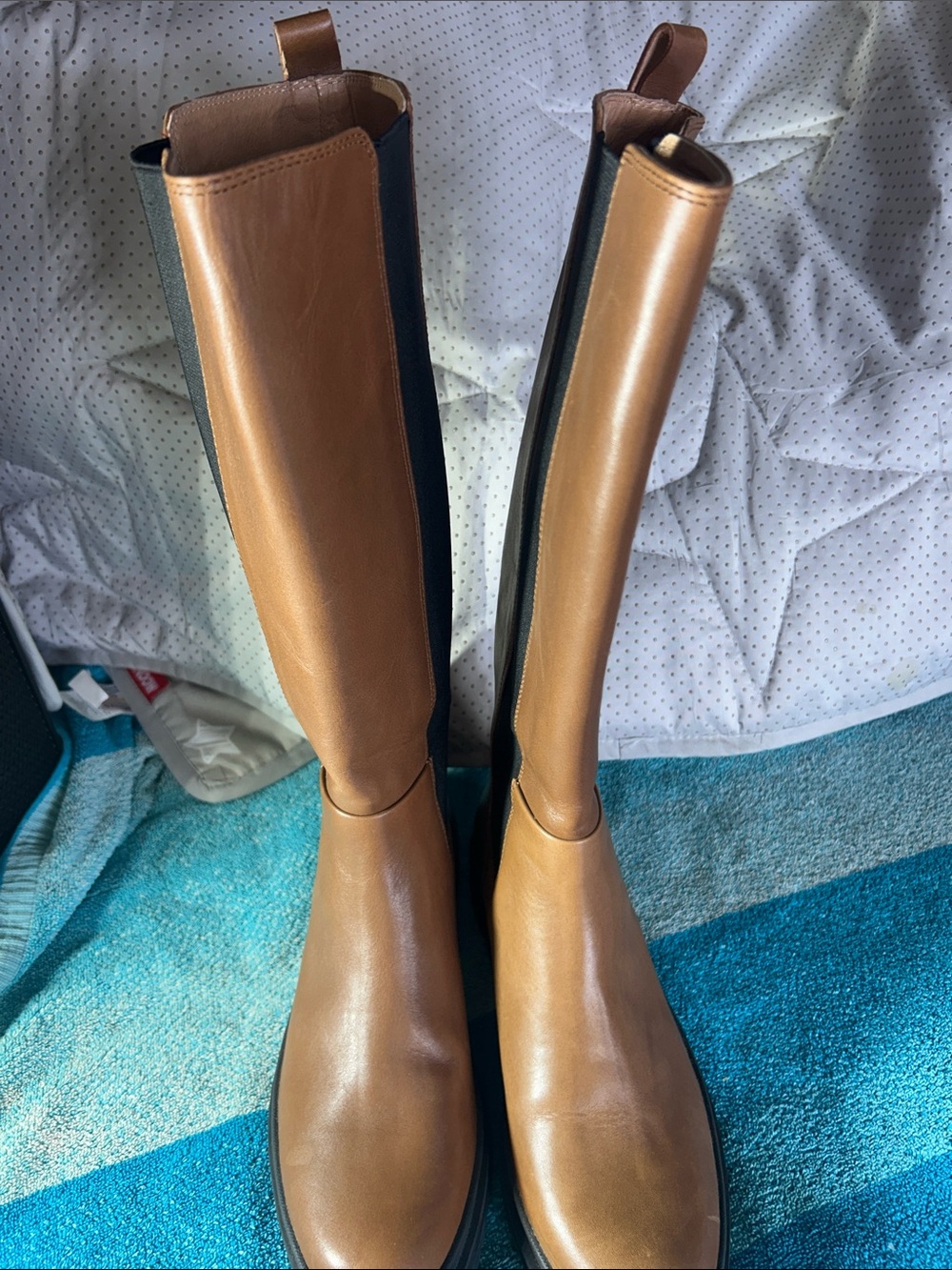 Madewell Tall Over-the-Knee Chelsea Boots in Brown and Black